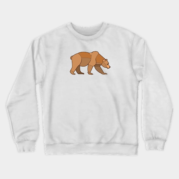 Shapely Brown Bear Crewneck Sweatshirt by CloudWalkerDesigns